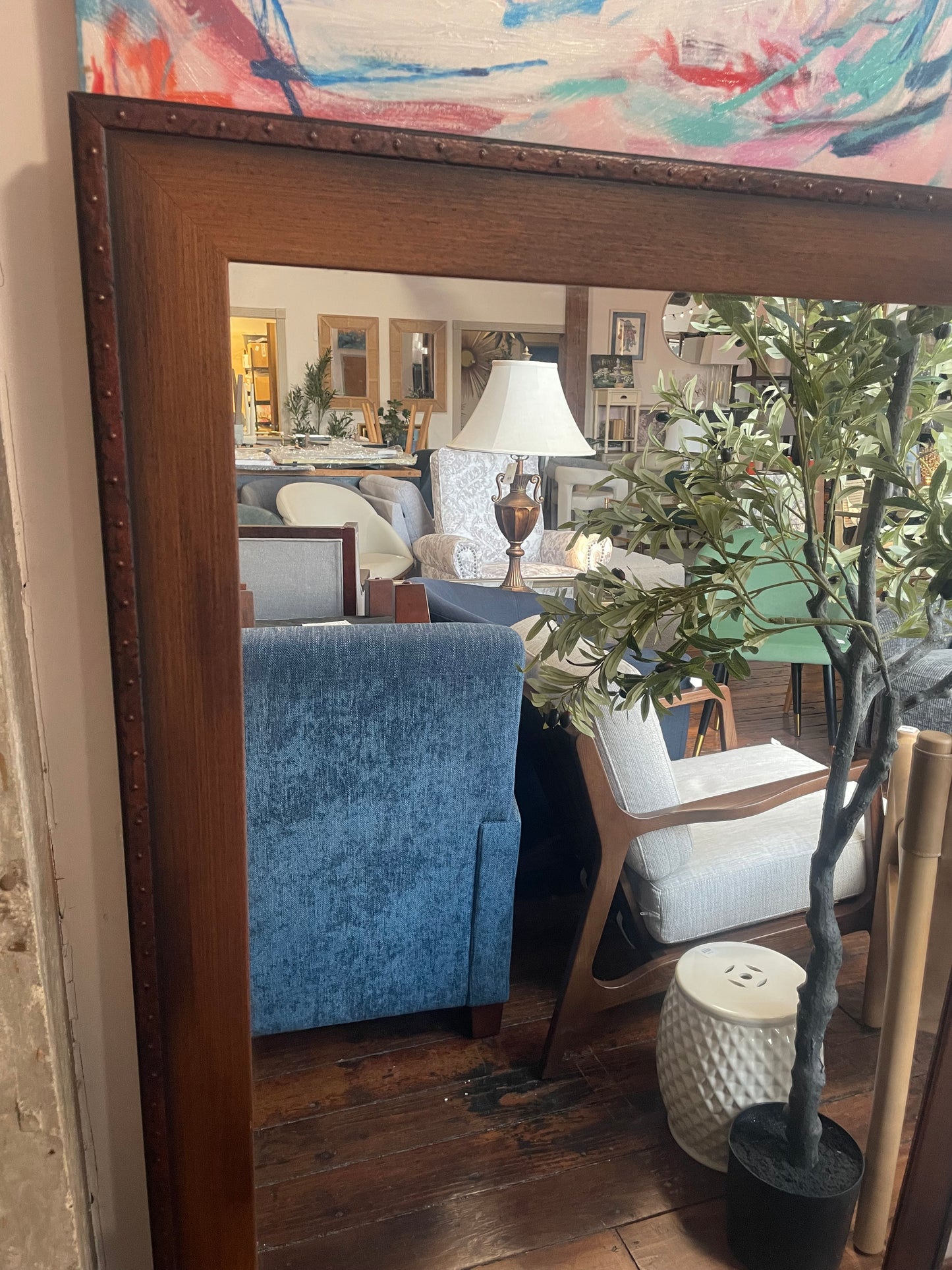 Brown 32x55 wood mirror 🤎