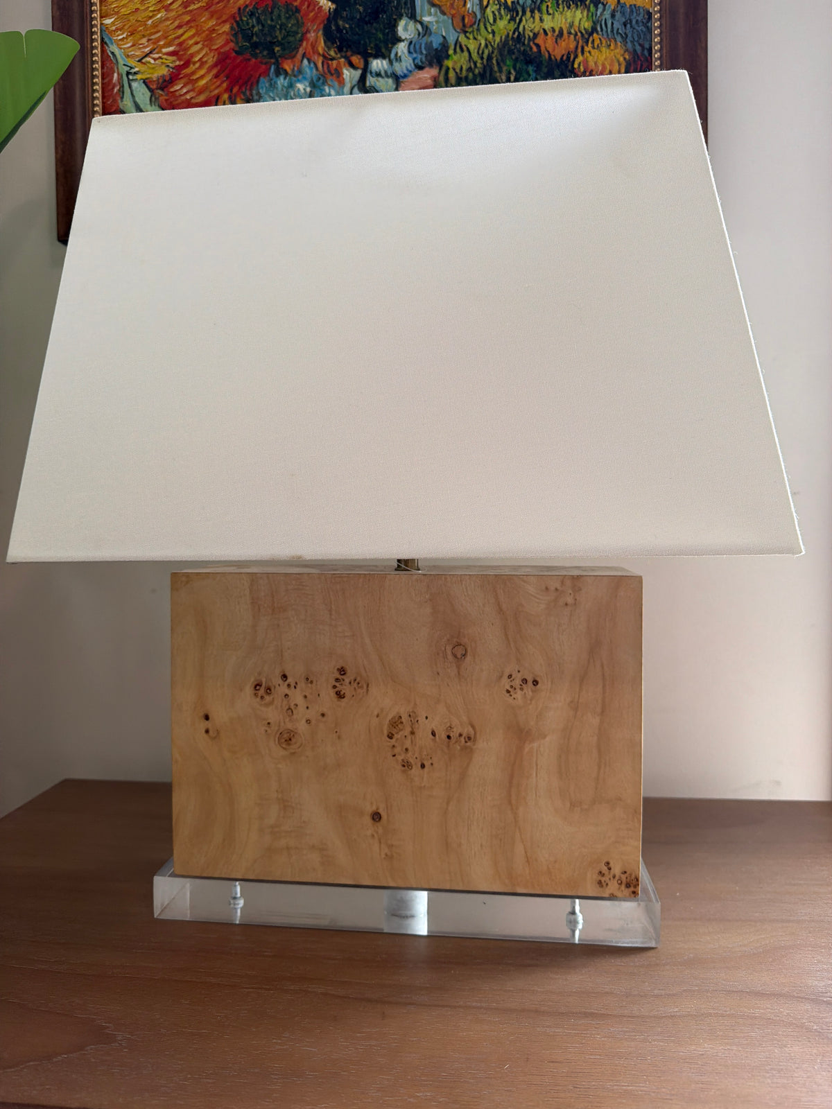 Parallel handmade burl wood table lamp ⛰️