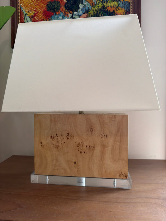Parallel handmade burl wood table lamp ⛰️