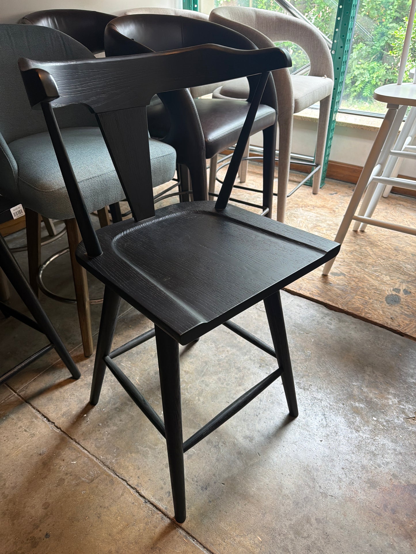 Four Hands black wood modern counterheight barstool 🥂