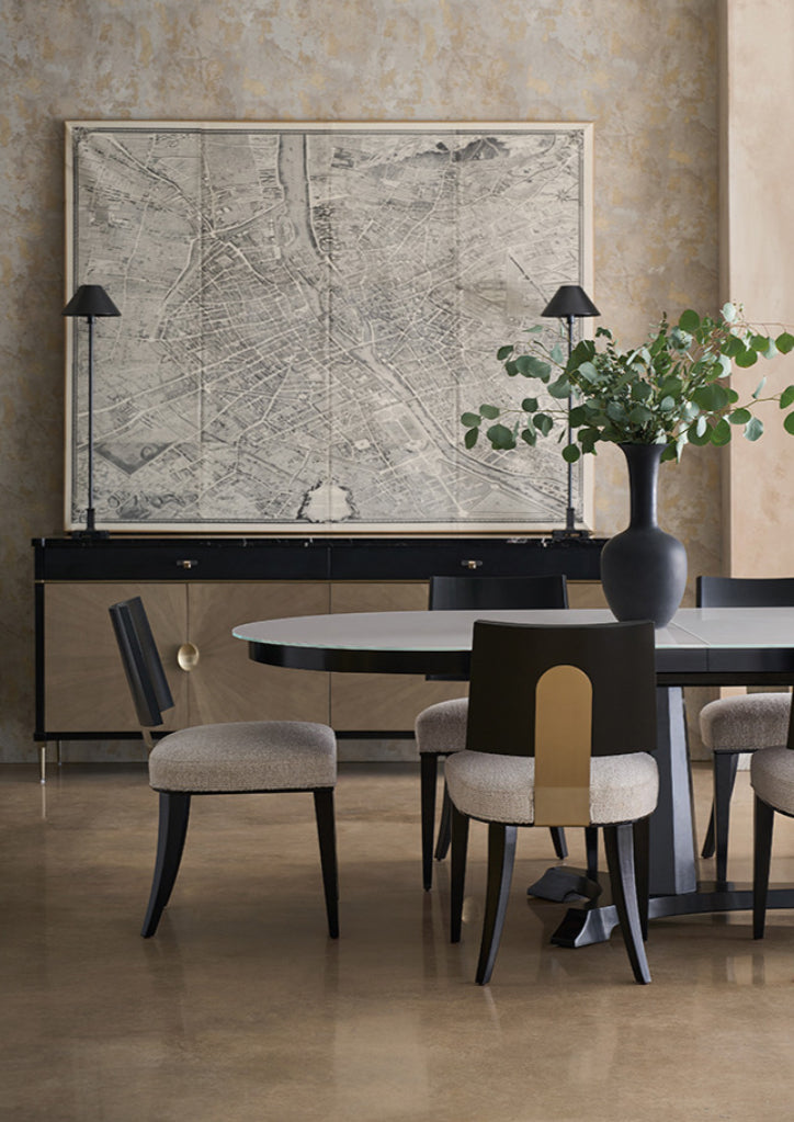 Modern black & gold dining chair ✨