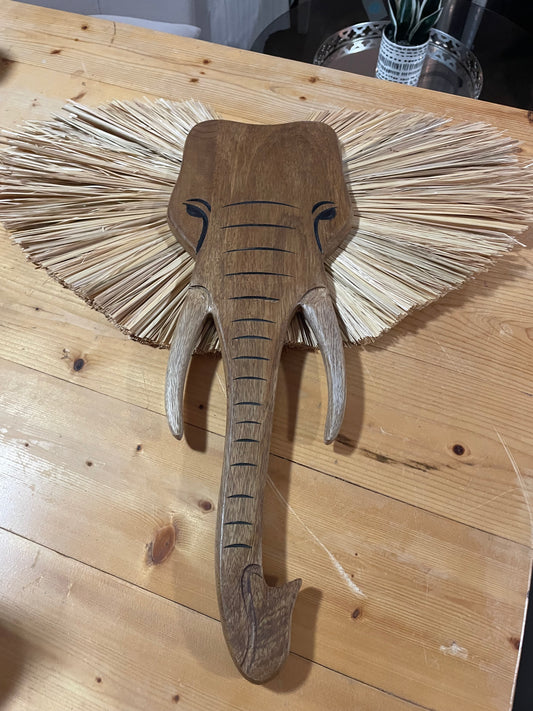 Elephant wood art hanging decor 🐘
