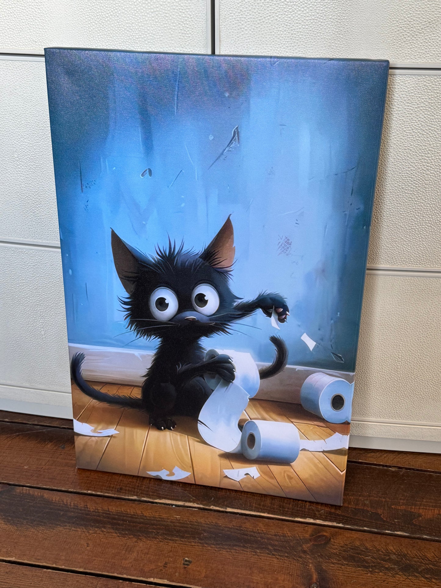 16x24 naughty black cat canvas print 🐈‍⬛