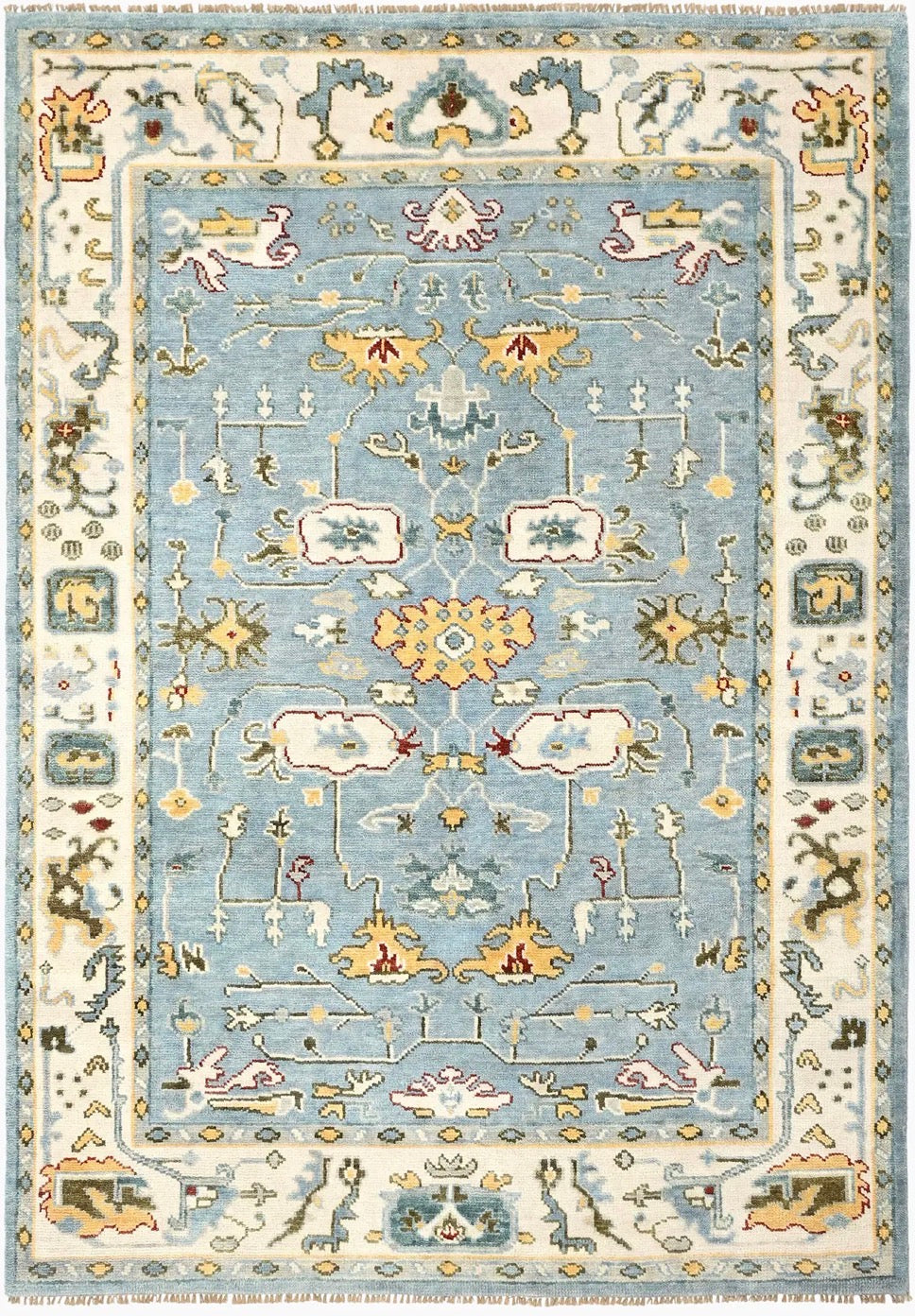 9x12 blue & gold hand knotted wool rug 🦋