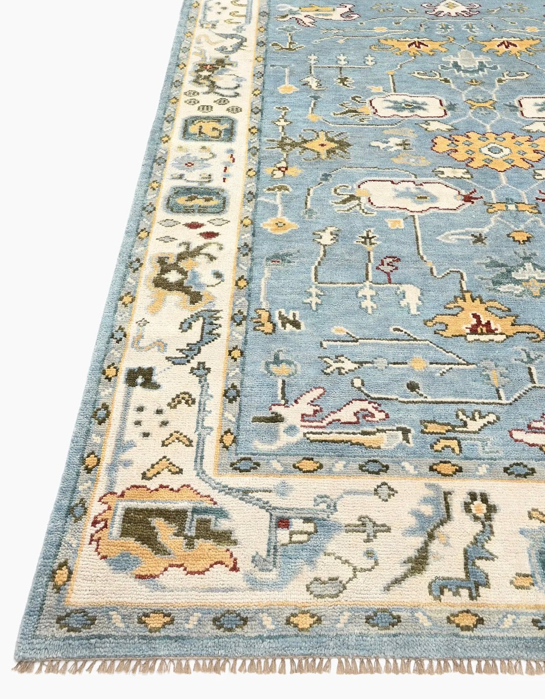 9x12 blue & gold hand knotted wool rug 🦋