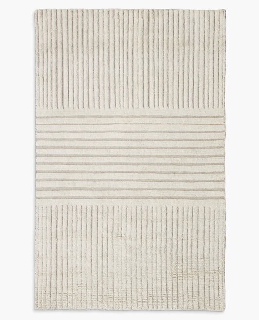 9x12 handknotted ivory wool rug 🐏