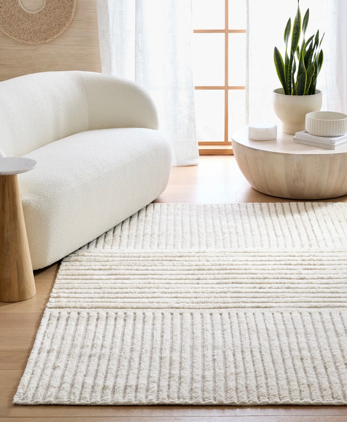 9x12 handknotted ivory wool rug 🐏