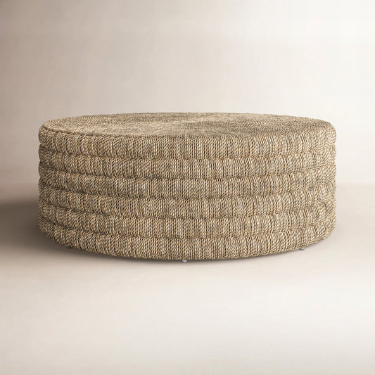 Four Hands hand woven ribbed coffee table