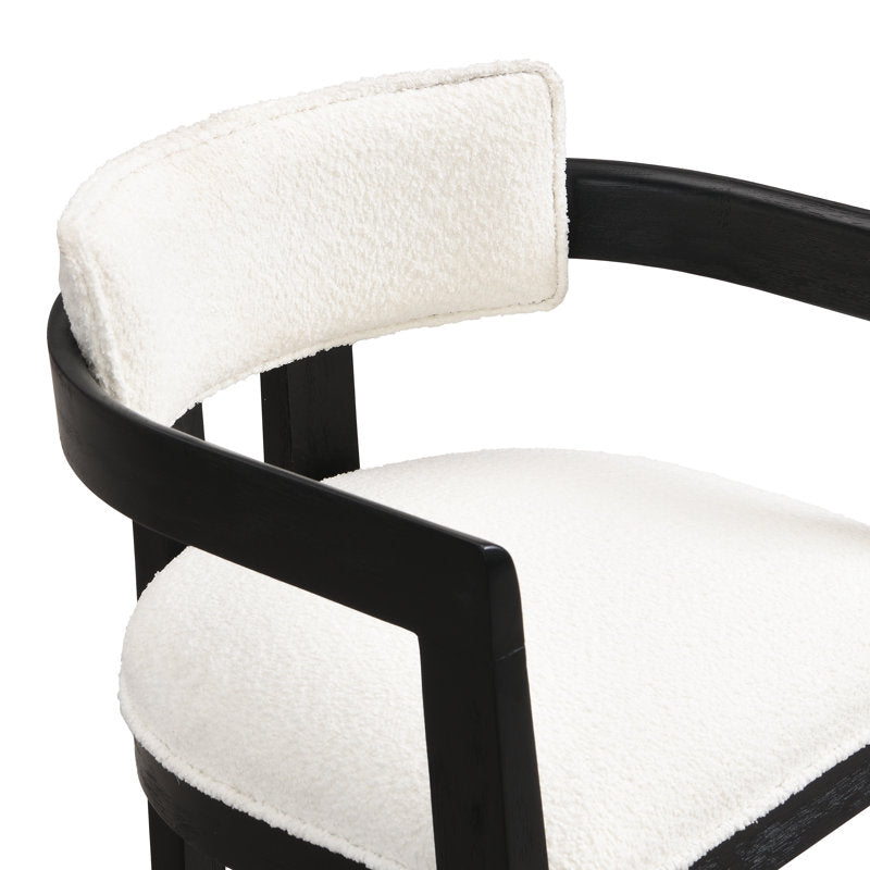 2 Beige teddy dining armchairs with black frame