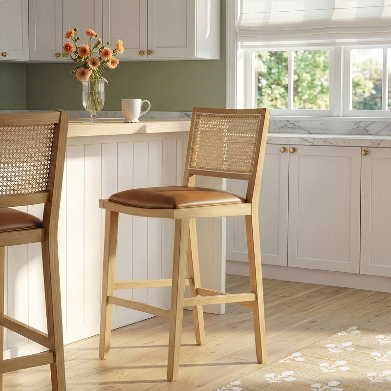 Birch Lane butterscotch vegan leather counter stool