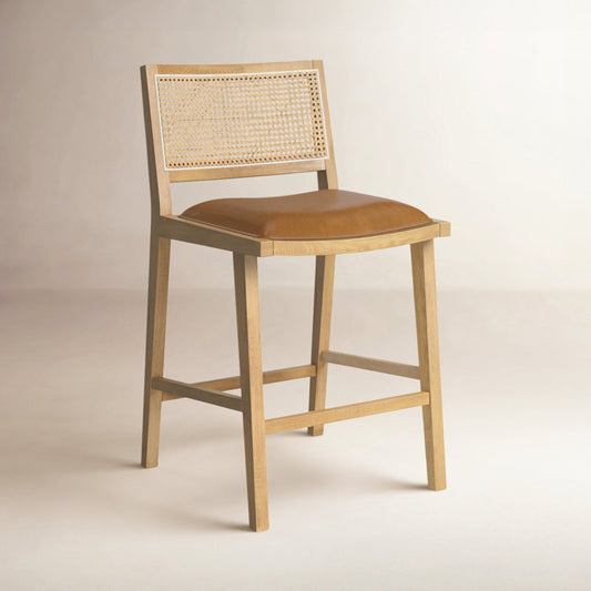 Birch Lane butterscotch vegan leather counter stool