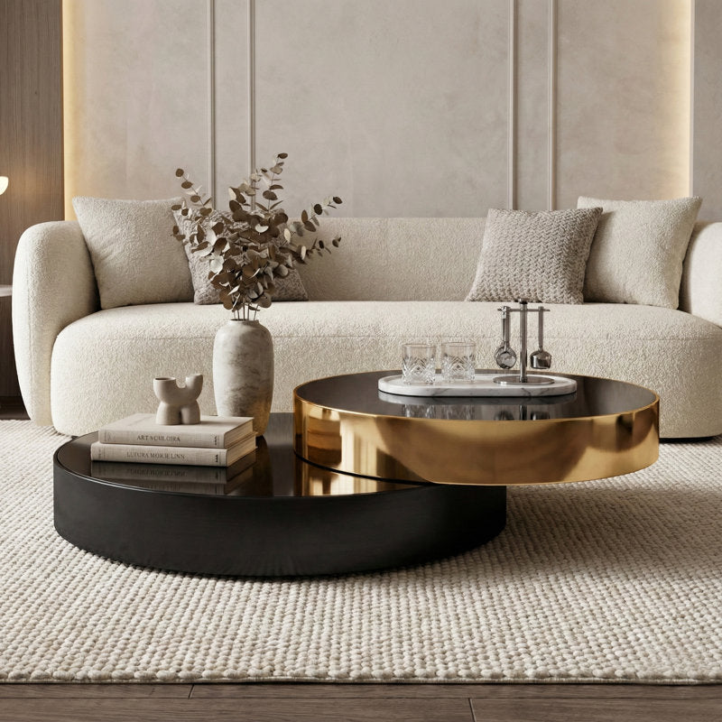 Modern black minimalist square coffee table