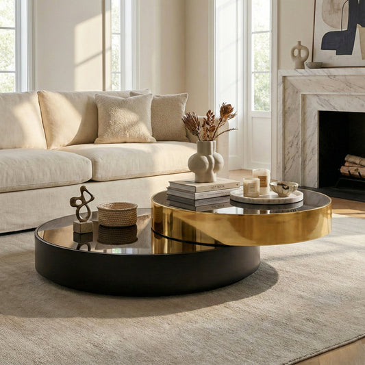 Modern black minimalist square coffee table