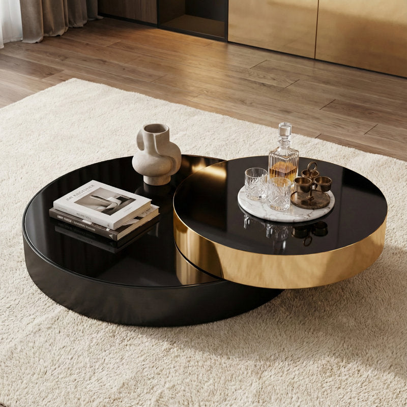 Modern black minimalist square coffee table
