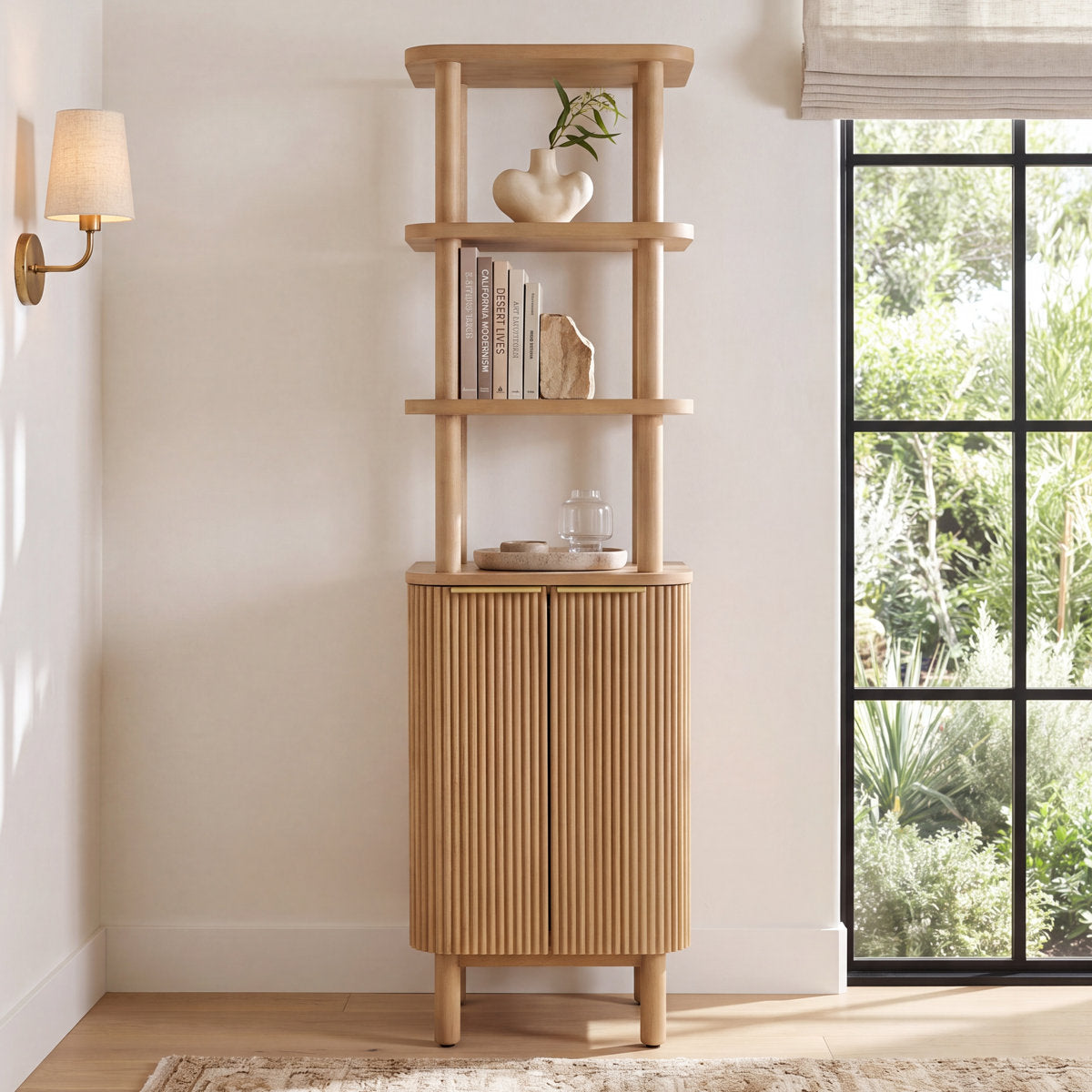Joss & Main natural wood 3-tier linen cabinet