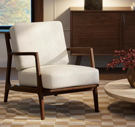 Poly & Bark linen & wood armchair 🩶