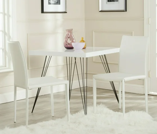 Faux white crocodile dining chairs 🐊