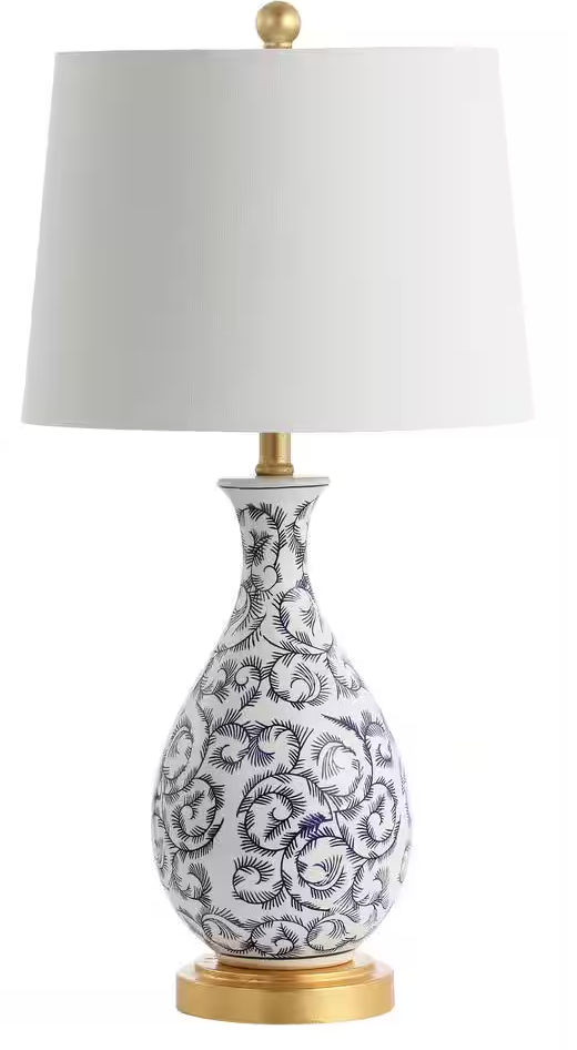 Blue & white 27.5" botanical ceramic table lamp 💙