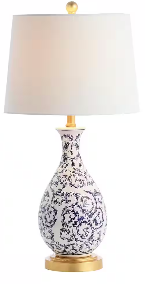 Blue & white 27.5" botanical ceramic table lamp 💙
