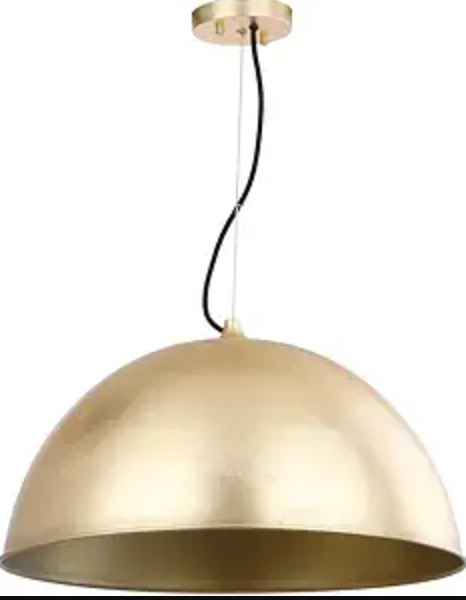 Adjustable gold leaf 21" dome pendant light 💫