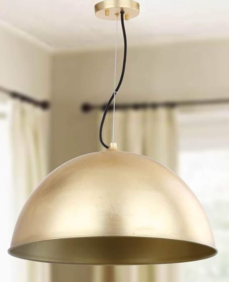Adjustable gold leaf 21" dome pendant light 💫