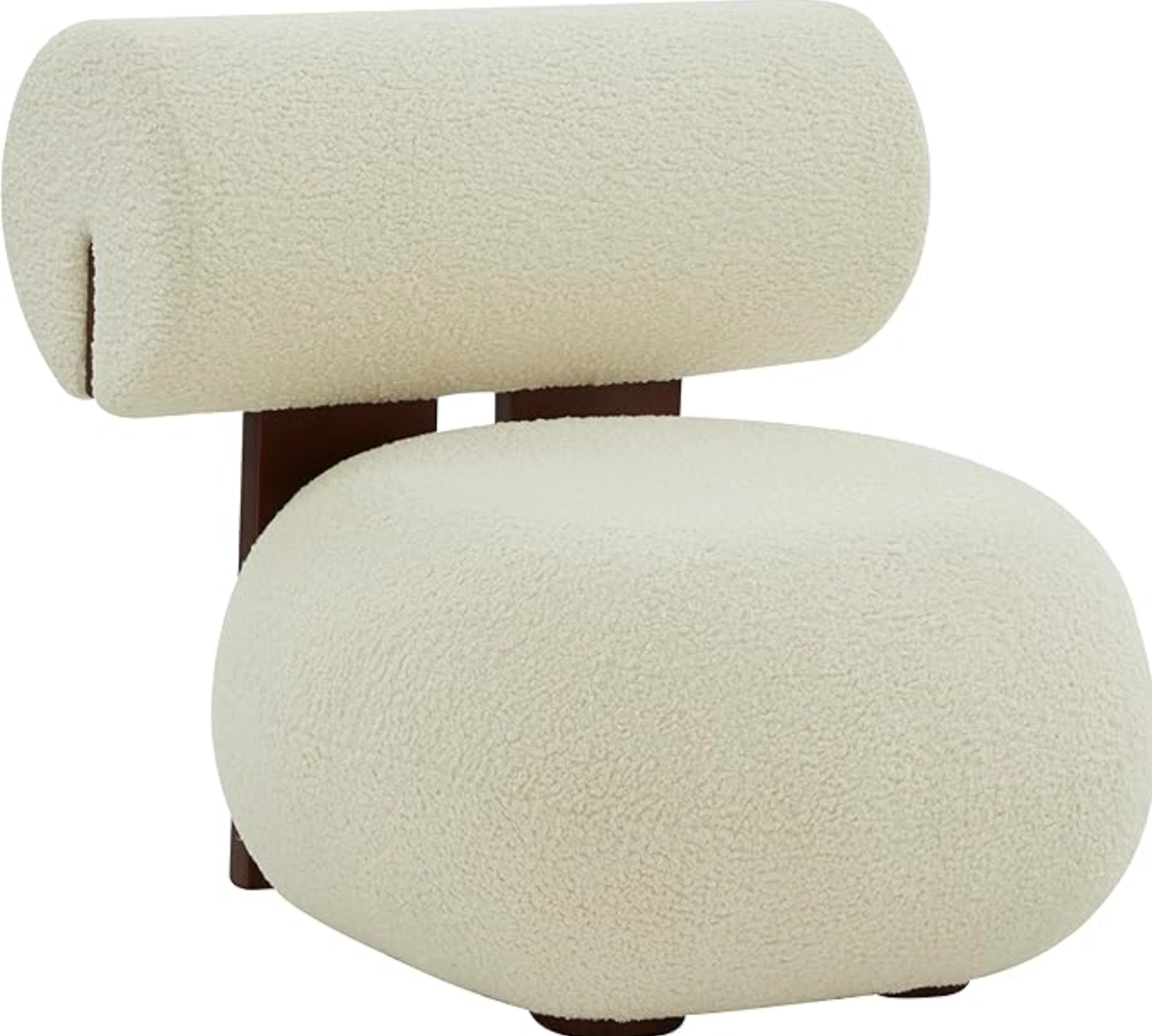 Modern ivory/dark brown faux shearling accent chair ☕
