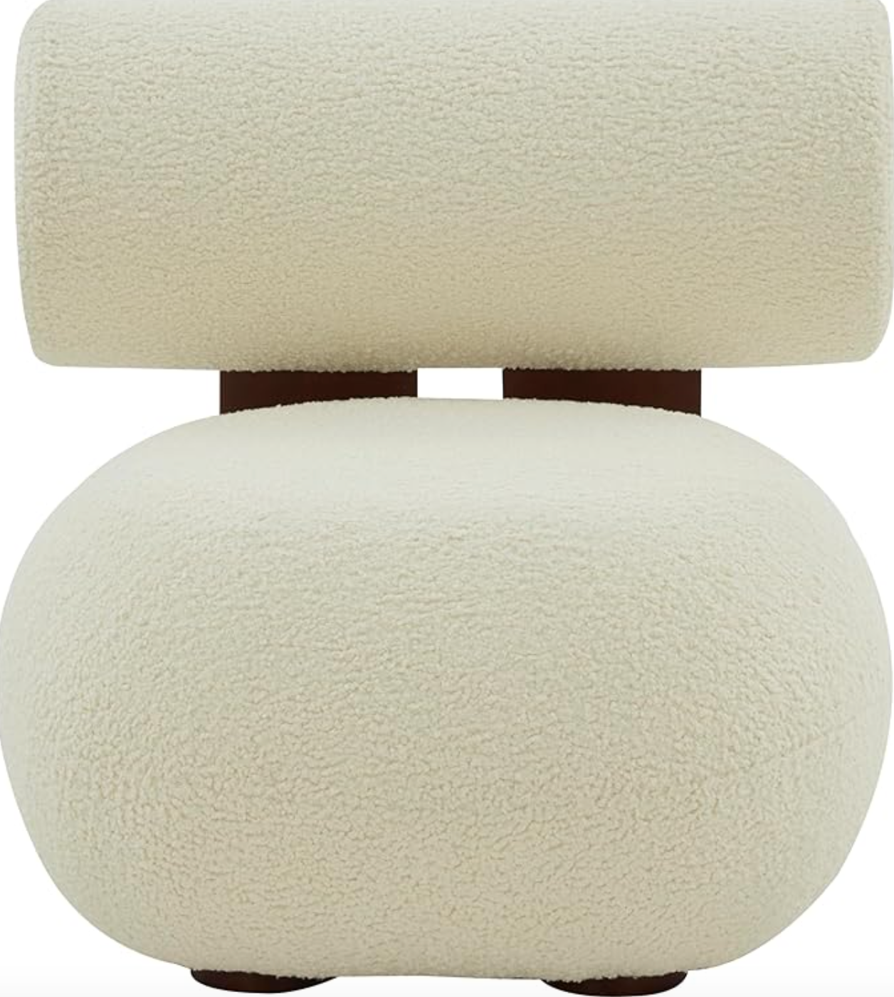 Modern ivory/dark brown faux shearling accent chair ☕