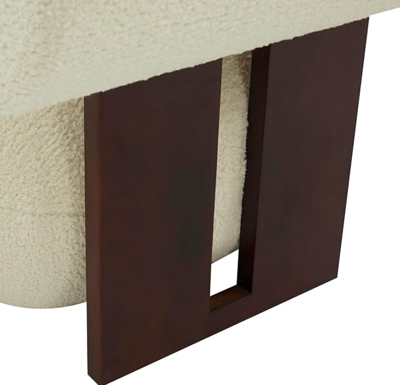 Modern ivory/dark brown faux shearling accent chair ☕