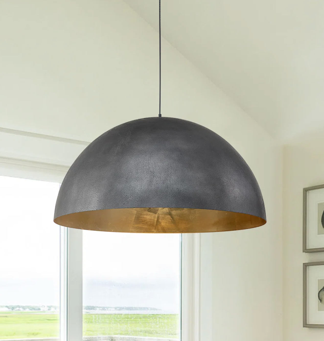 Industrial oversized 15" large metal dome pendant💡