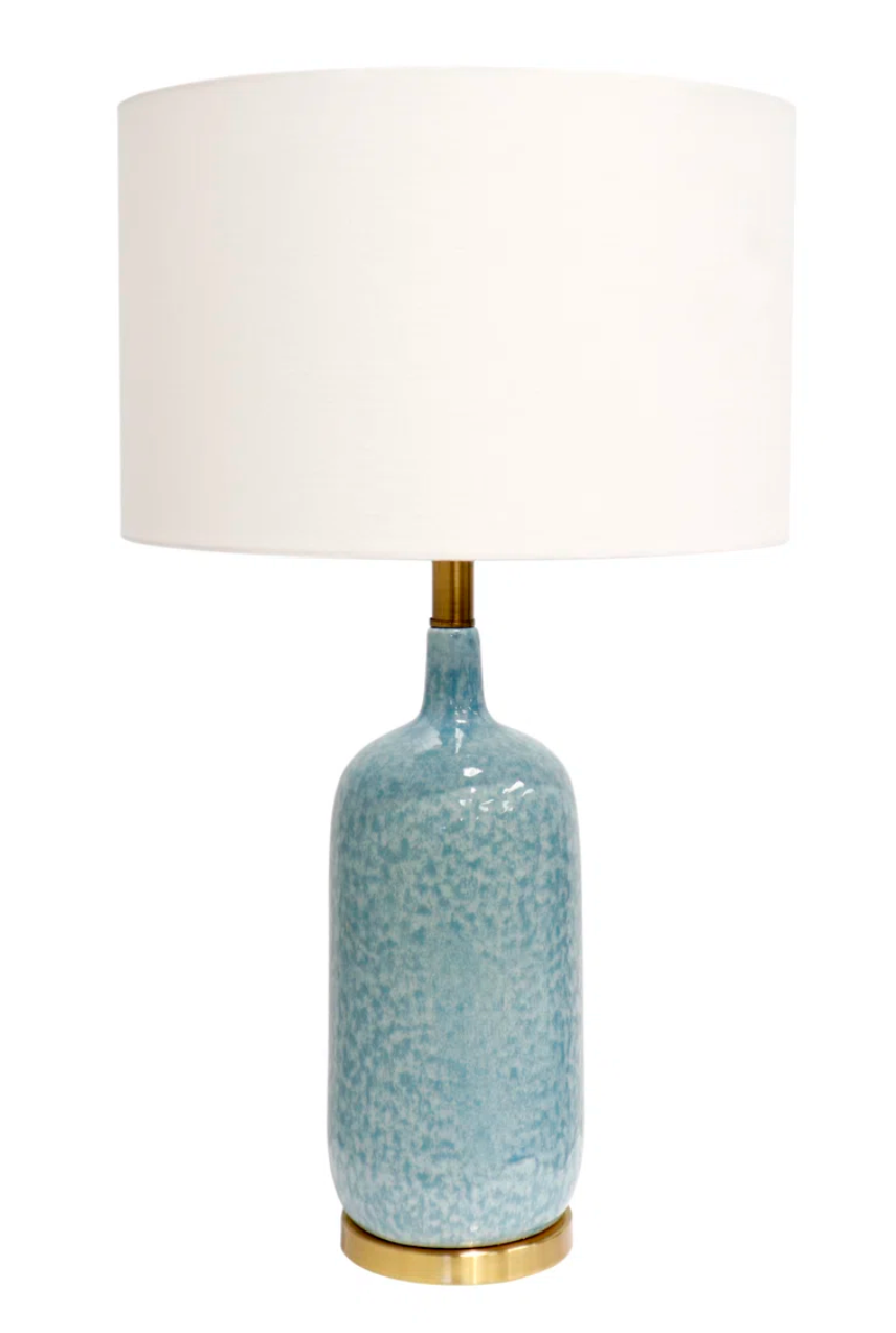 Speckled light blue ceramic table lamp 💡