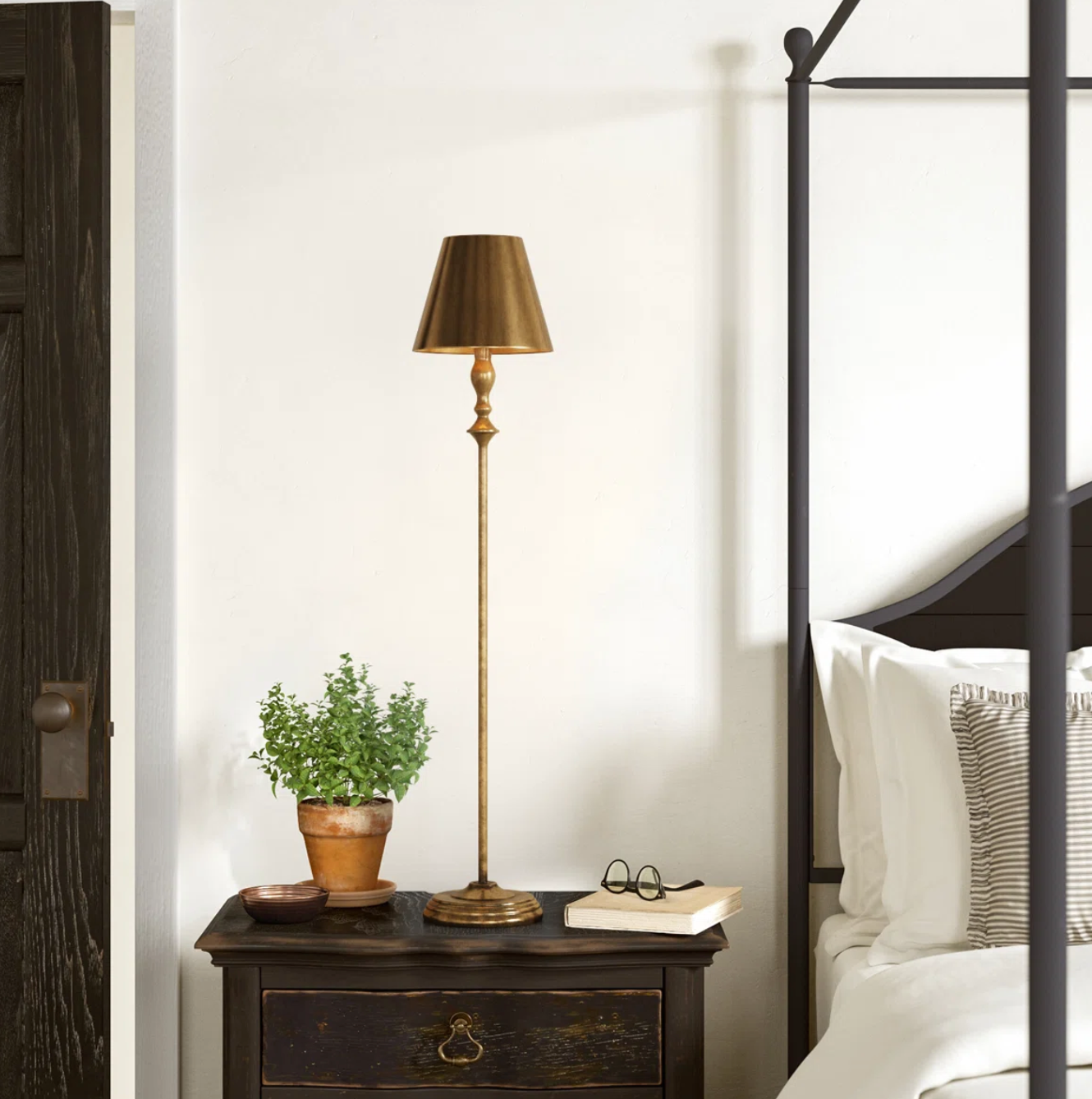 Tall 40" candlestick gold table lamp ✨