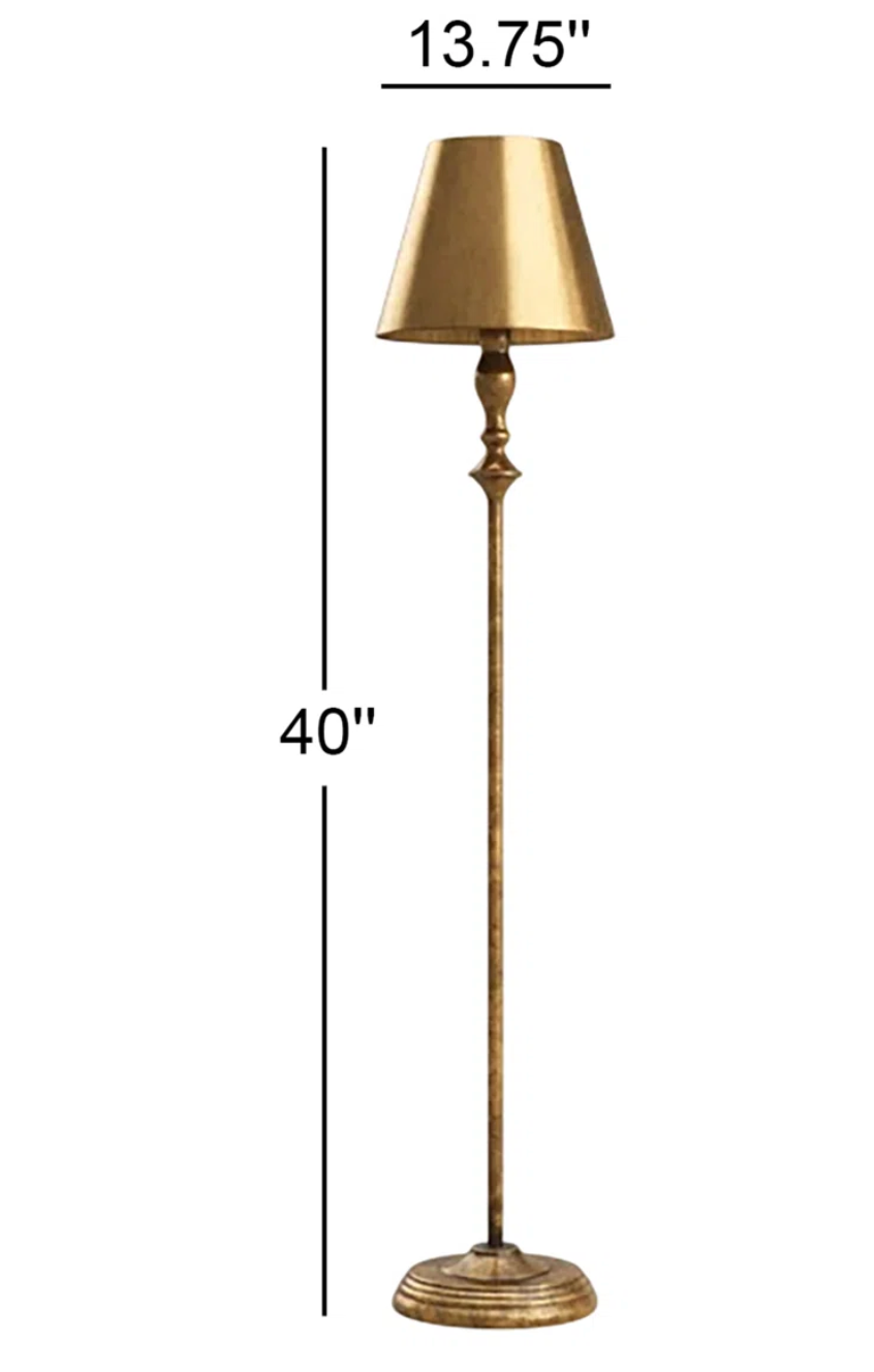 Tall 40" candlestick gold table lamp ✨