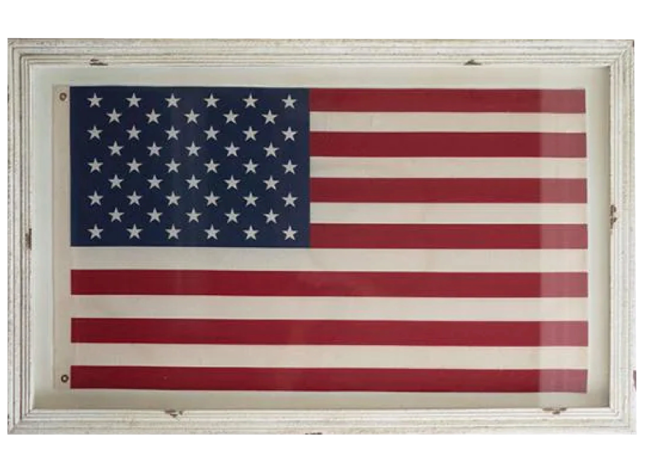 American flag in white wood frame 🇺🇸