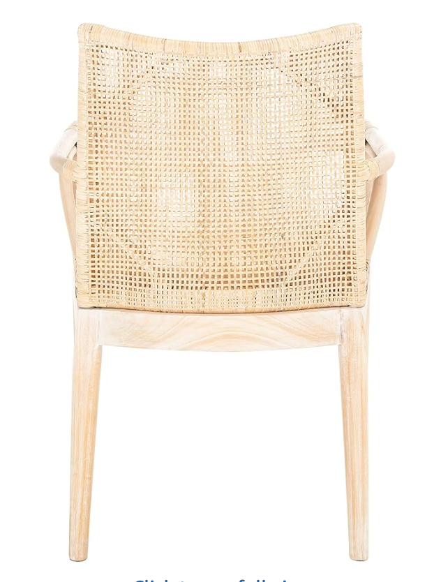Natural rattan & white cushion accent chair 🌻