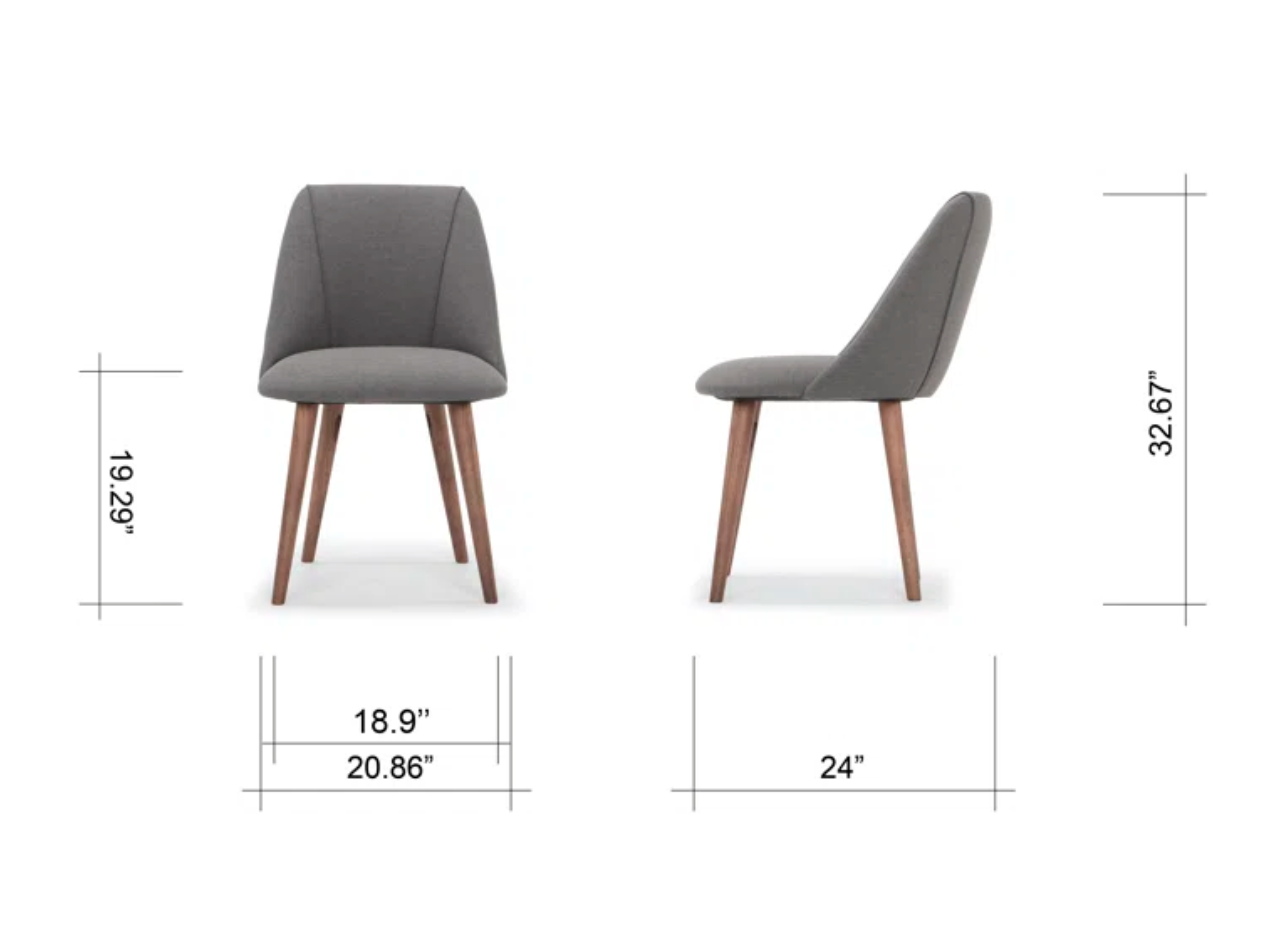 Grey upholstered chair w/ wood legs 🩶