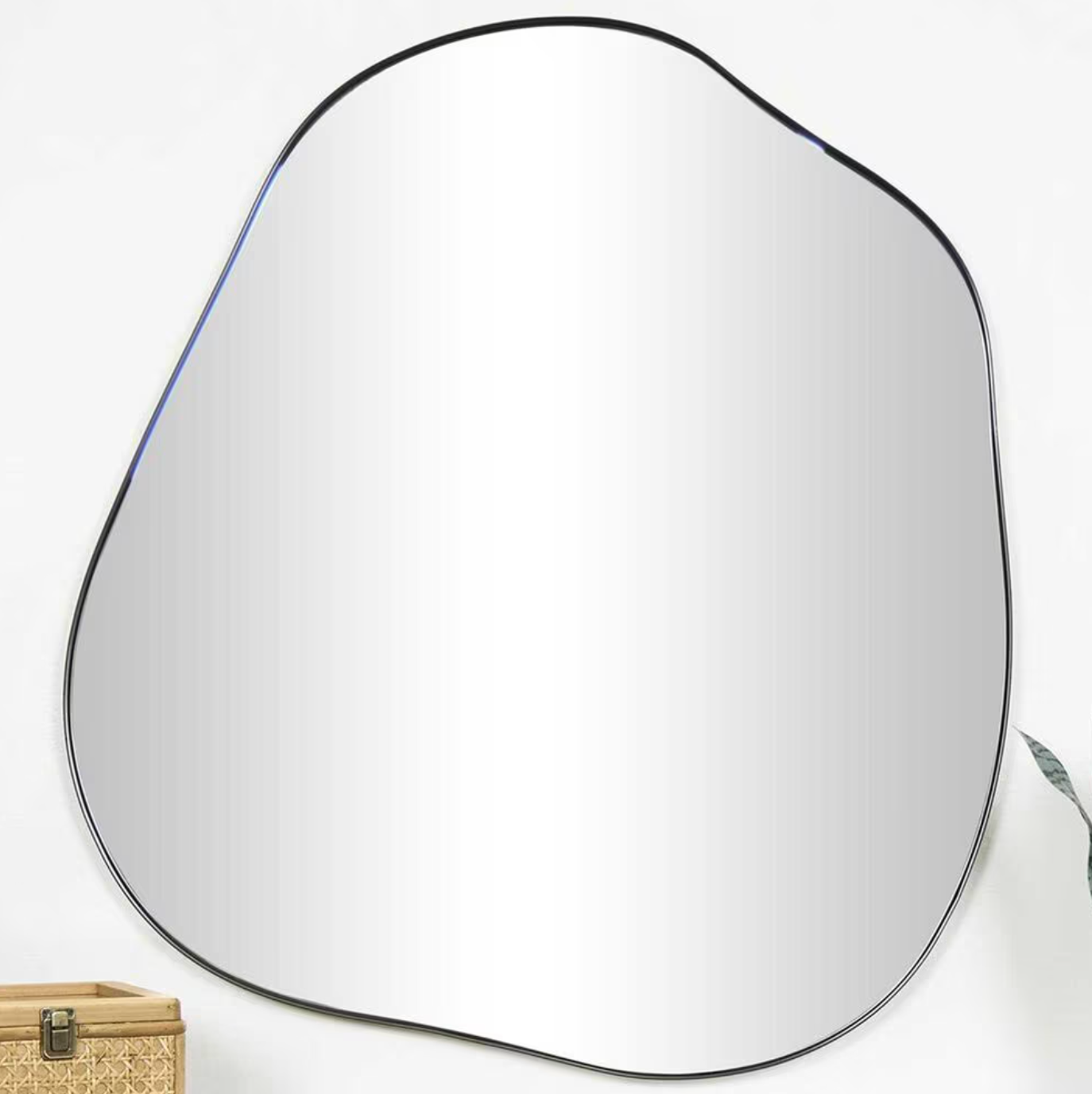 Abstract 27.75" x 31" black metal wall mirror 🪞🖤