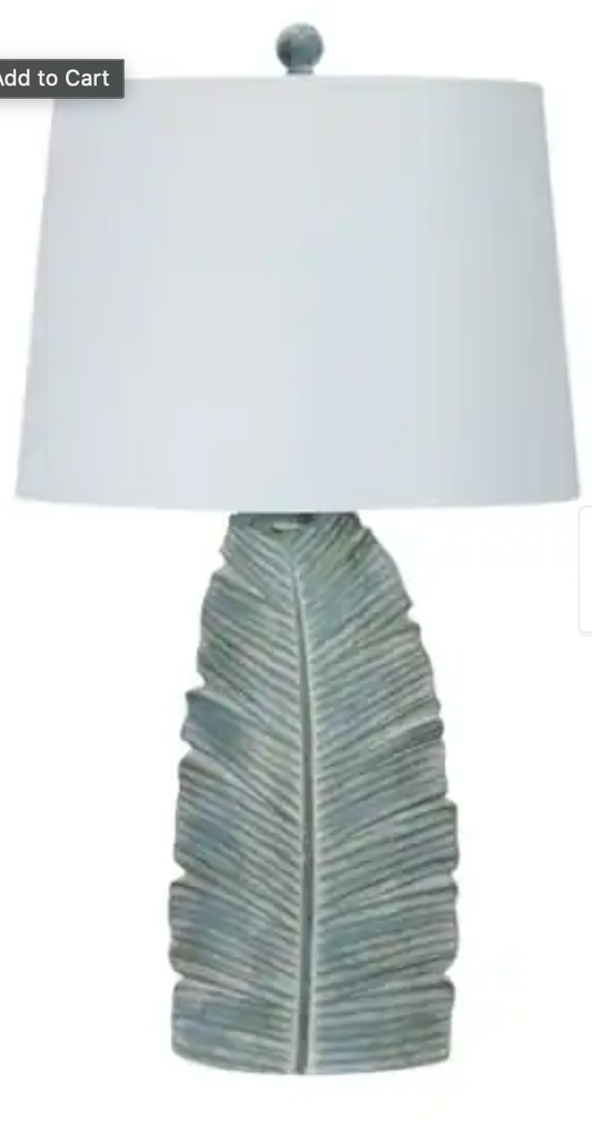 Blue resin 26" feather table lamp 🦋