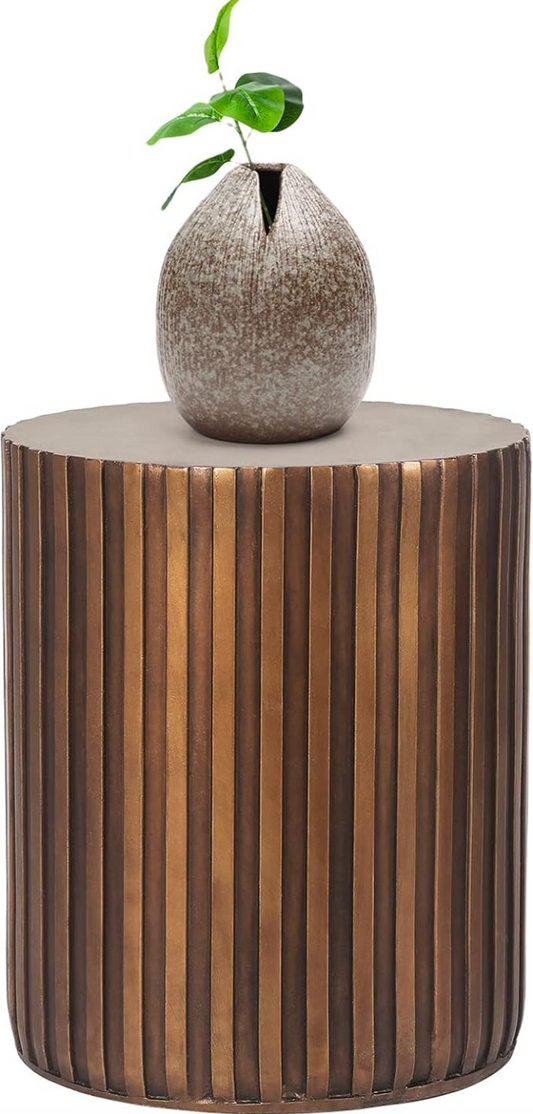 Weathered copper & concrete accent table 🪴