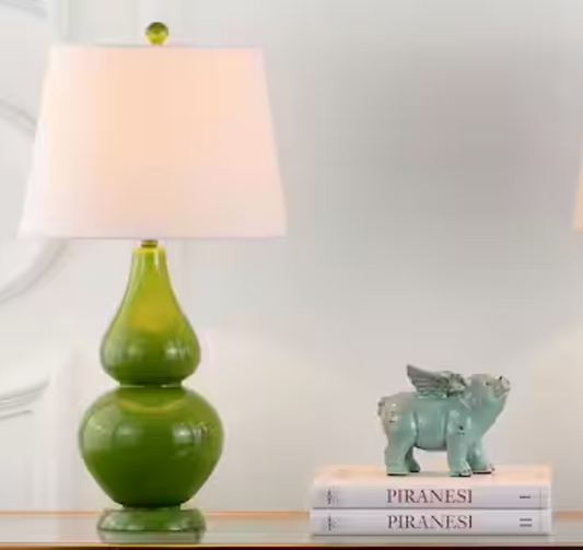 Sage green 26" gourd lamp 🌿