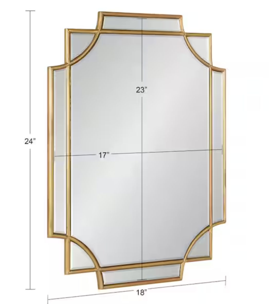 Chic, glam 18x24 gold wall mirror 🪞