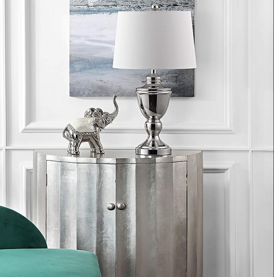 Modern contemporary polished nickel 27-inch table lamp 💡