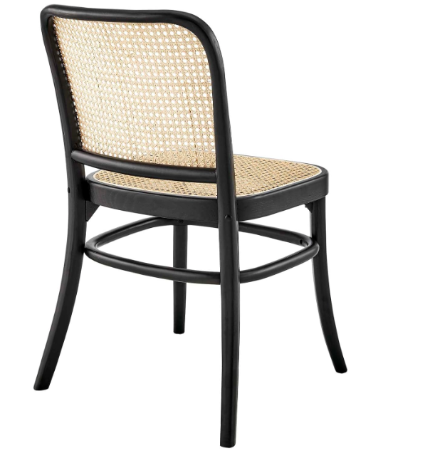 Elm wood cane rattan & seat dining / accent chair 🖤