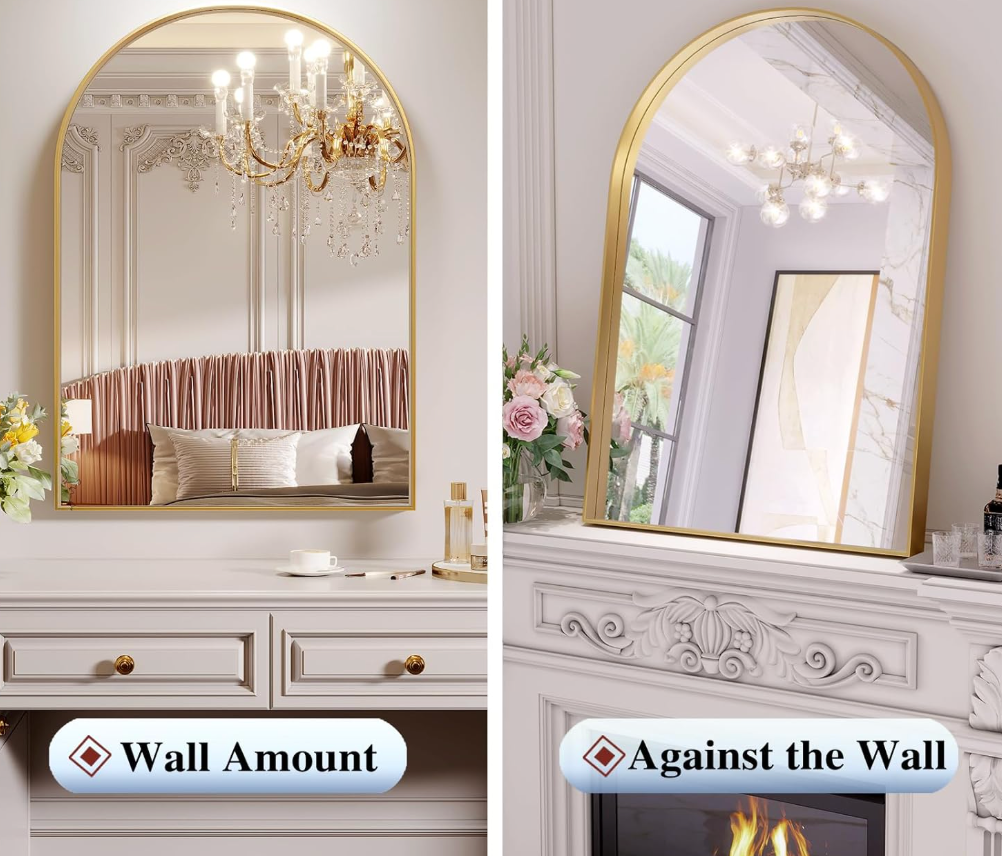 Gold arch 24x32 mirror w/ aluminum alloy frame ✨