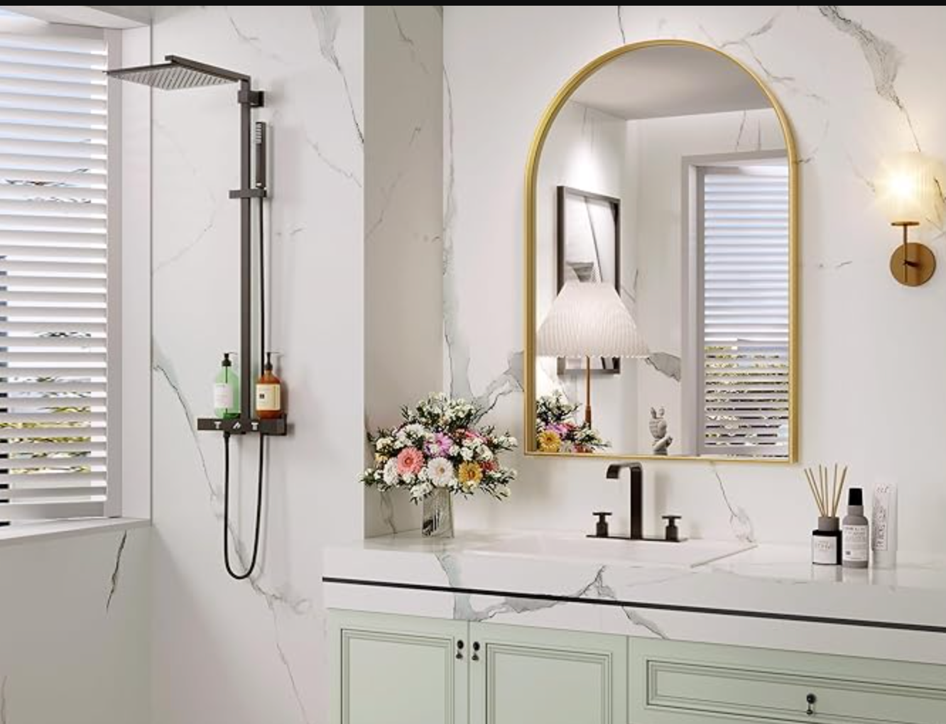 Gold arch 24x32 mirror w/ aluminum alloy frame ✨