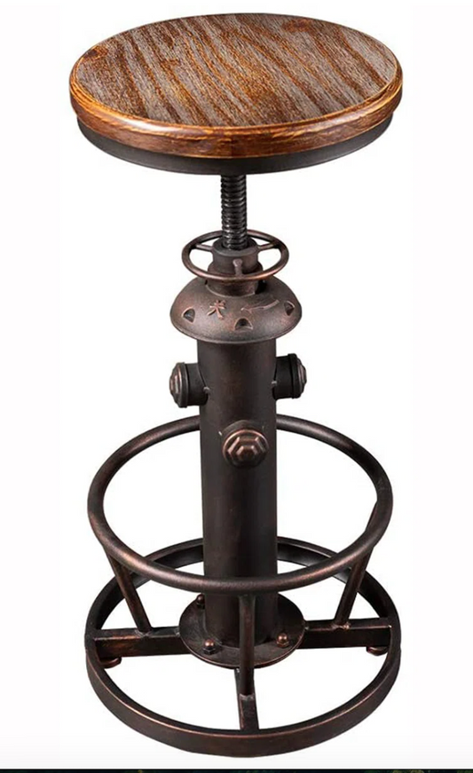Retro steampunk deco industrial adjustable fire hydrant barstool 🥃