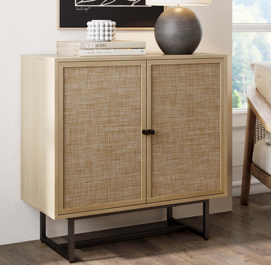 Wood & rattan Nathan James light oak storage cabinet 🌻