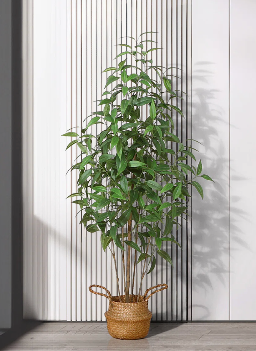 Faux eucalyptus tree in basket, with pot 🌿