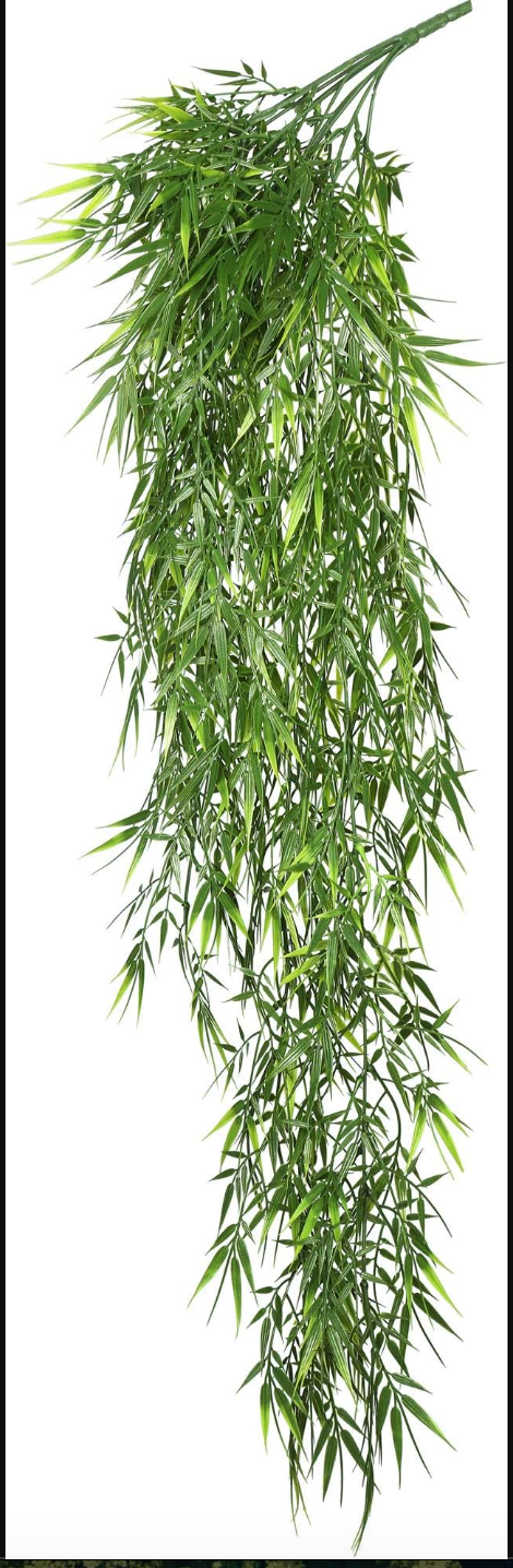 2-pack of 33" faux green mini bamboo leaf bushes 🎋