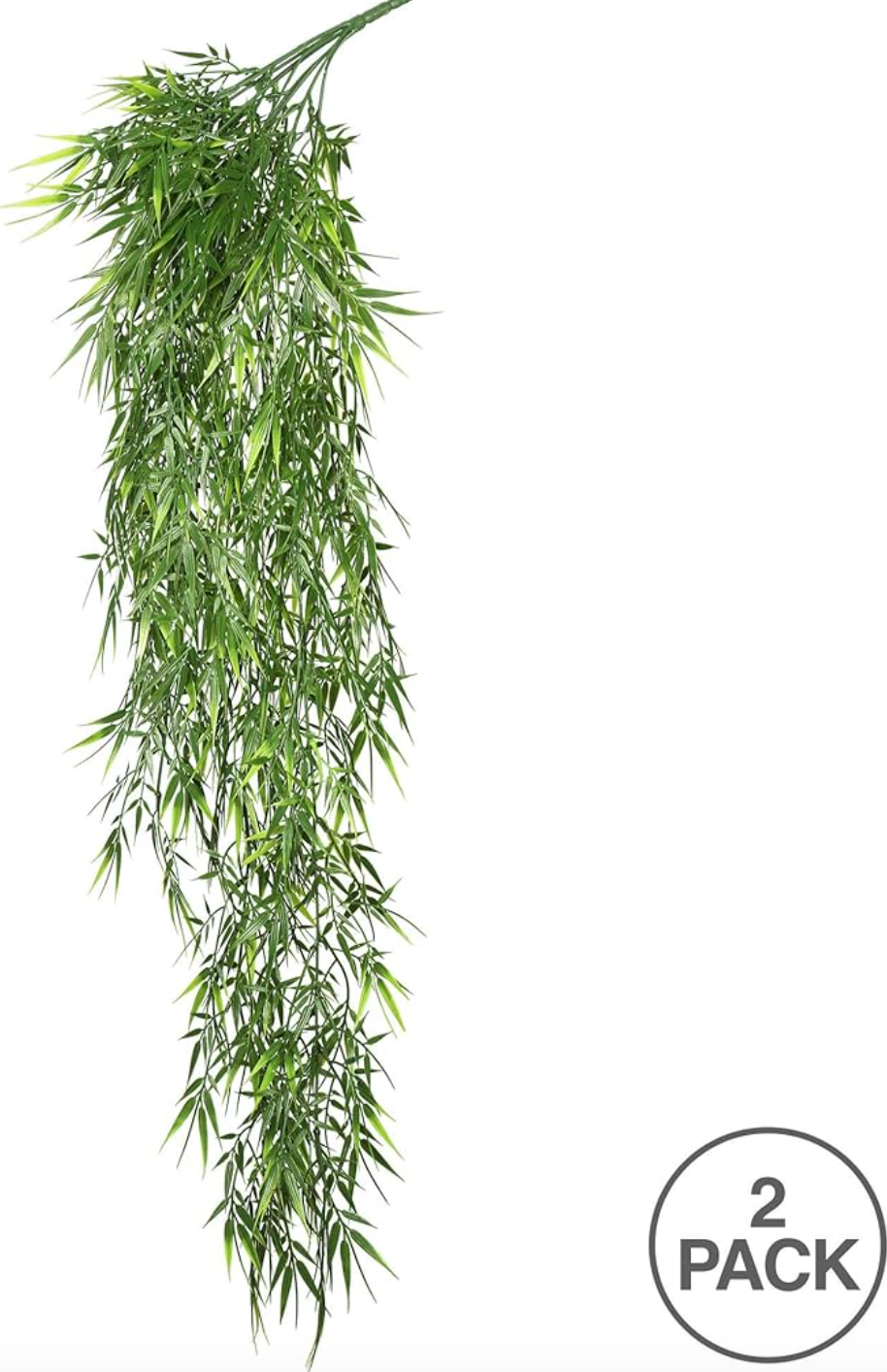 2-pack of 33" faux green mini bamboo leaf bushes 🎋