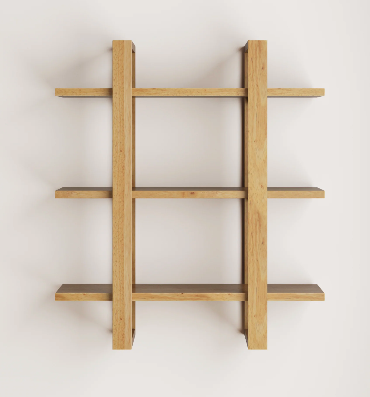 Floating wall 3-tier wood Nathan James bookshelves 🌼